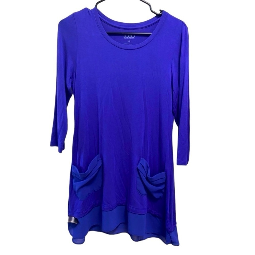 Logo by Lori Goldstein purple dress